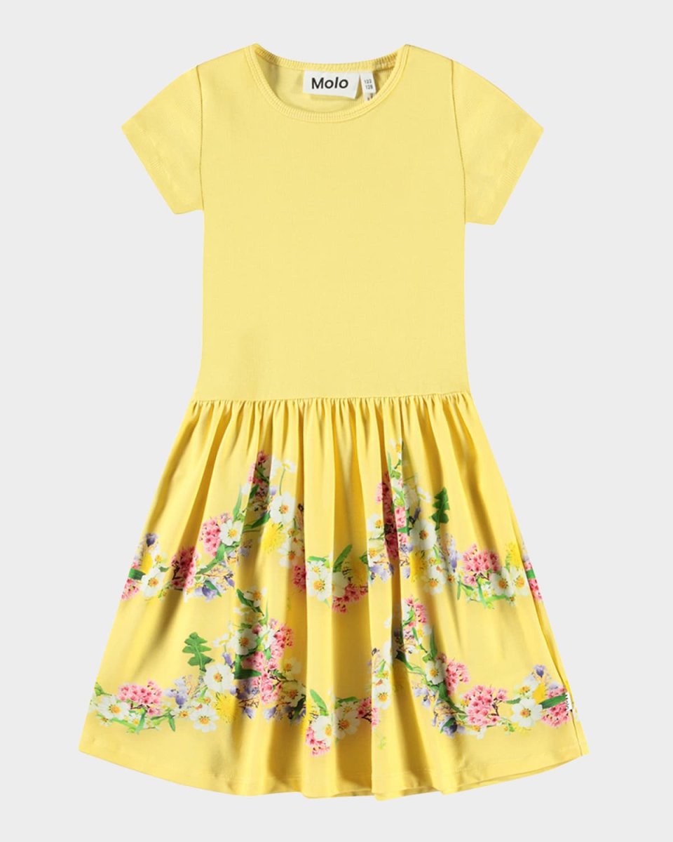 Girl's Cissa Floral-Print Combo Dress, Size 7-12